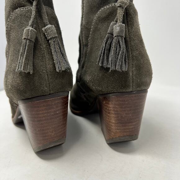 Matisse Laney Suede Leather Ankle Bootie Tassel Womens 10M Western Chunky Heel - Picture 13 of 13